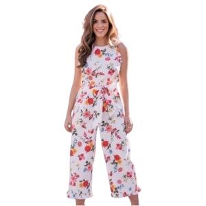 Gal Meets Glam ♡ Beverly Ruffle Racerback Cotton Jumpsuit